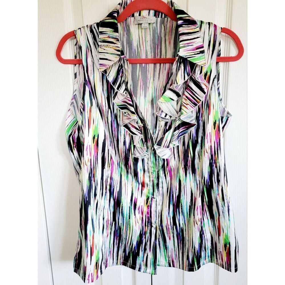 Tahari Multicolor Sleeveless Blouse